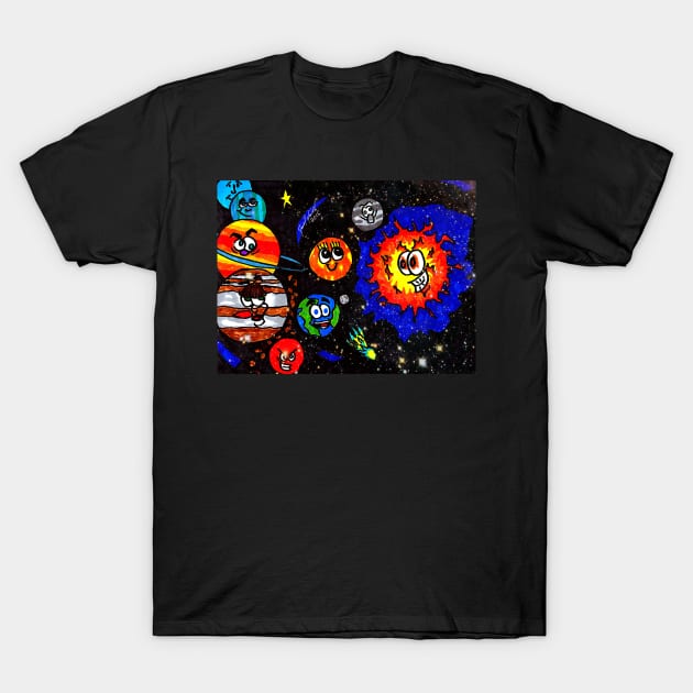 Smiling Solar System T-Shirt by BladeAvenger